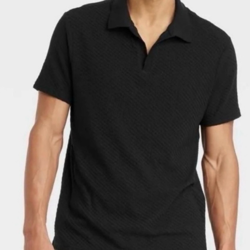 Goodfellow & Co Black Short-Sleeve Knit Polo